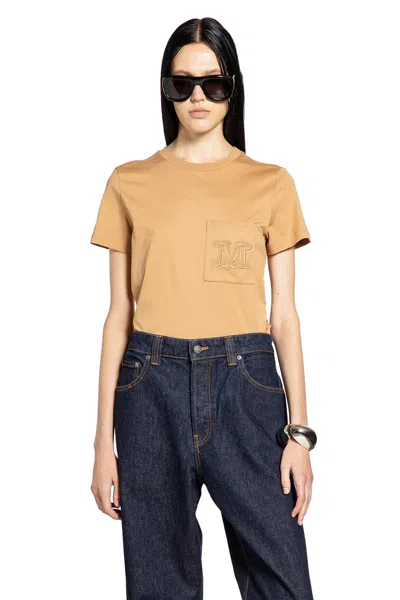 Max Mara Cotton Jersey T-shirt In Brown