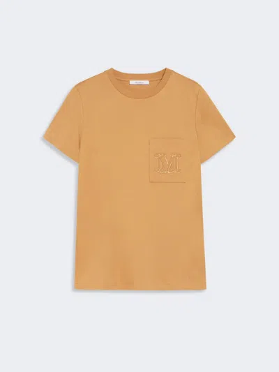 Max Mara Cotton Jersey T-shirt In Gold
