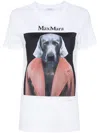 Max Mara Dog Print Cipria Cotton T-shirt In Pink