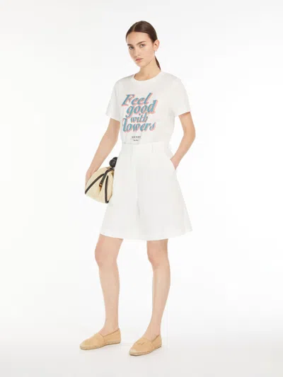 Max Mara Cotton Jersey T-shirt In White