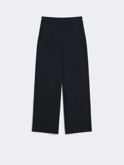 Max Mara Cotton Jersey Trousers In Blue