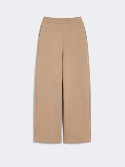 Max Mara Cotton Jersey Trousers In Gold