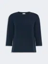Max Mara Cotton Jersey T-shirt In Blue