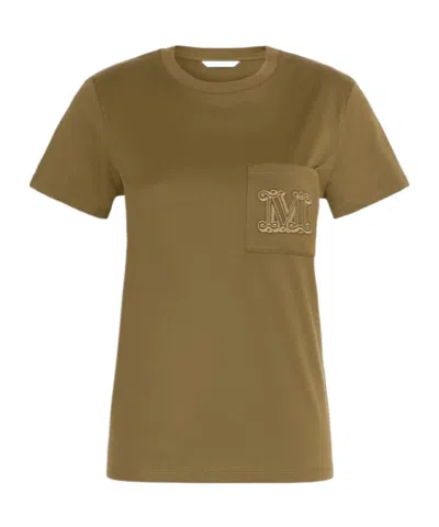 MAX MARA MAX MARA LOGO DETAILED JERSEY T-SHIRT