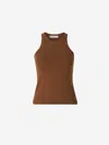 Max Mara Cotton Yarn Top In Brown