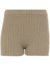 Max Mara Khaki Green Stretch Cotton Blend Acceso Shorts In Beige