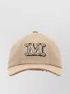 Max Mara Cotton Libero Baseball Cap With Curved Brim In Neutral