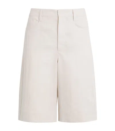 Max Mara Cotton-linen Twill Bermuda Shorts In Beige