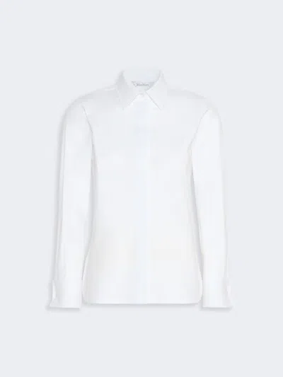 Max Mara Cotton Logo Shirt In Optical White