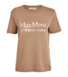 Max Mara Cotton Logo T-shirt In Beige