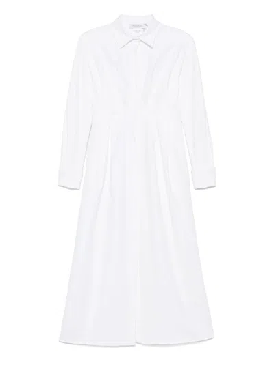 Max Mara Cotton Long Shirt Dress In White