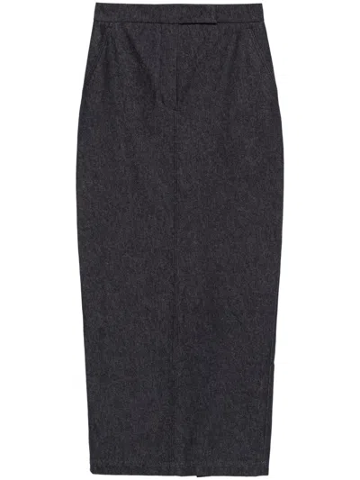 Max Mara Cotton Long Skirt In Blue