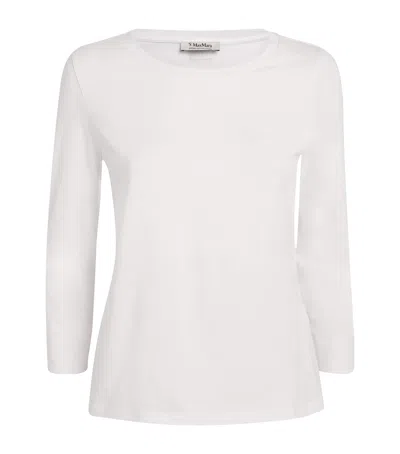 Max Mara Cotton Long-sleeve T-shirt In White