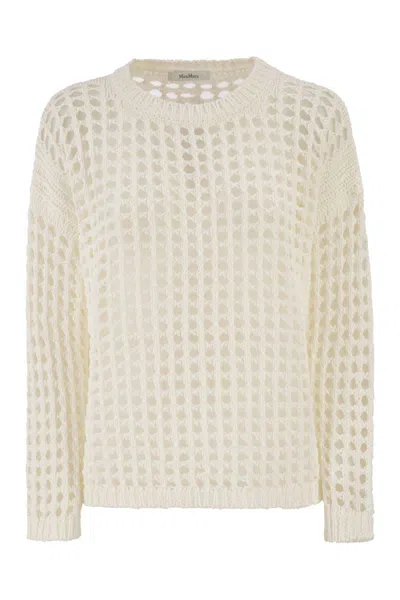 Max Mara Cotton Mesh Jumper In Neutral