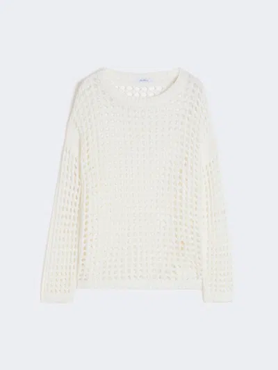 Max Mara Cotton Mesh Jumper In White