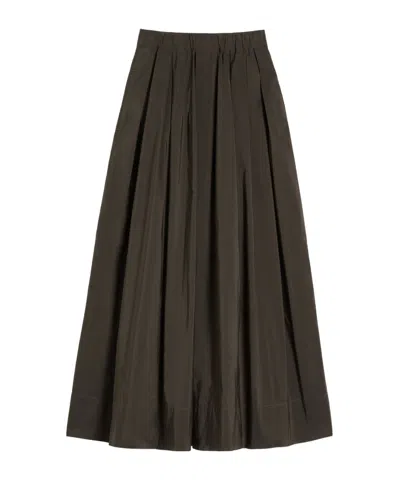 Max Mara Cotton Micro Faille Skirt In Black