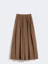 Max Mara Cotton Micro Faille Skirt In Brown