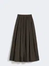 Max Mara Cotton Micro Faille Skirt In Green