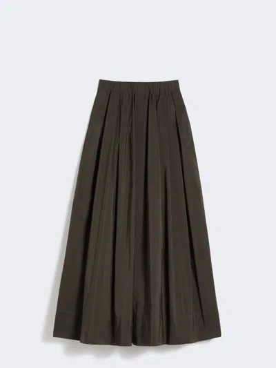 Max Mara Cotton Micro Faille Skirt In Brown