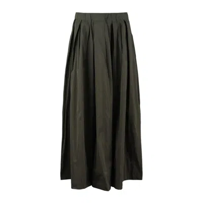 Max Mara Cotton Microfaille Skirt Green
