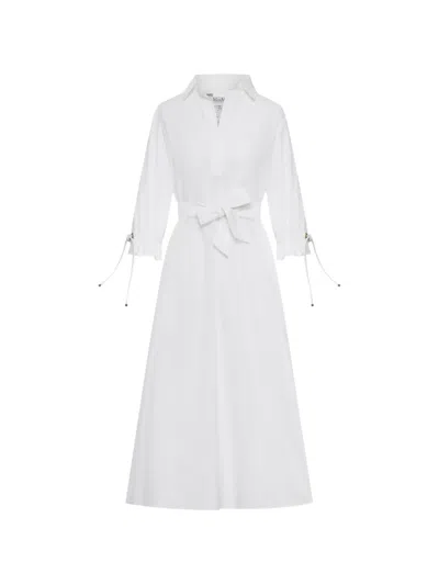 Max Mara Cotton Midi Dress In White