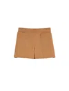 Max Mara Cotton Shorts With Front Pockets And High Waist In Brown