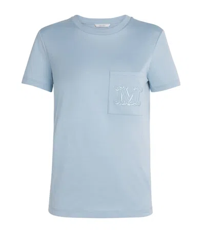 Max Mara Cotton T-shirt Logo Chest Pocket In Multi