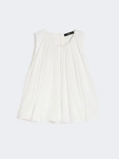 Max Mara Cotton Muslin Top In White