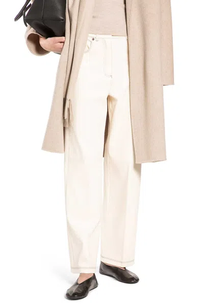 Max Mara Cotton Nylon Jersey 5 Pocket Jeans In Neutral