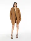 Max Mara Cotton Oversize Cardigan In Tobacco