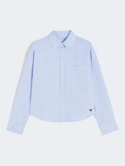 Max Mara Cotton Oxford Shirt In Blue