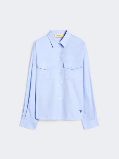 Max Mara Cotton Oxford Shirt In Blue