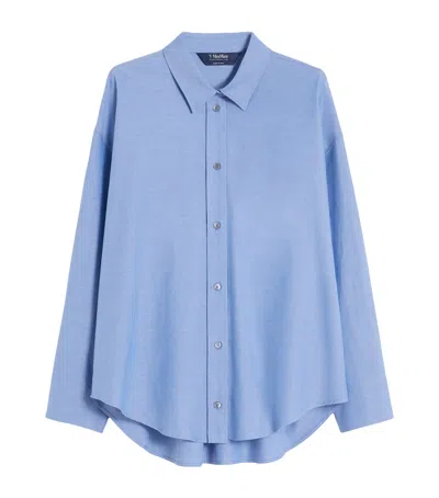 Max Mara Cotton Oxford Shirt In Blue