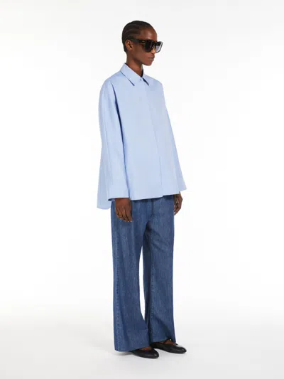 Max Mara Cotton Oxford Shirt In Blue