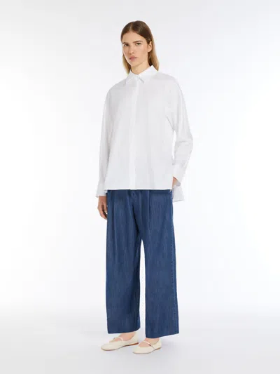 Max Mara Cotton Oxford Shirt In White