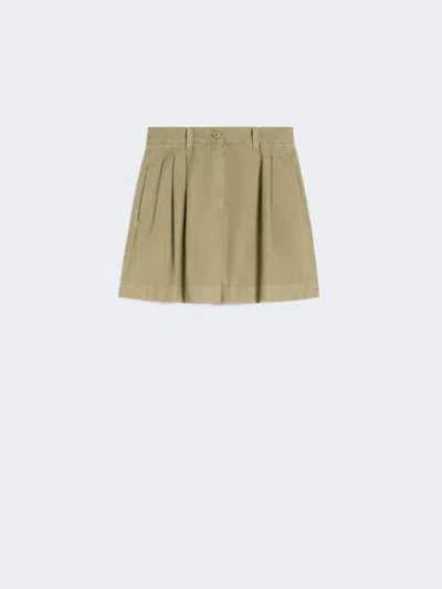 Max Mara Cotton Panama Bermuda Shorts In Green