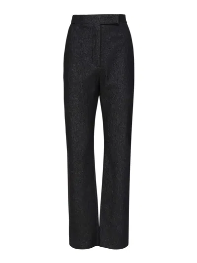 Max Mara Cotton Pants Cropped In Blue