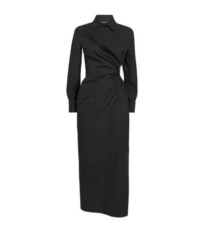 Max Mara Cotton Pencil Dress In Black