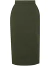 Max Mara High Waist Midi Skirt Slim Fit In Green