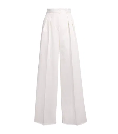 MAX MARA COTTON PLEATED WIDE TROUSERS