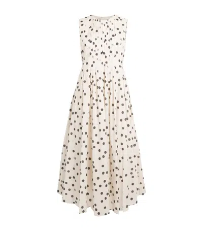 MAX MARA COTTON POLKA-DOT MIDI DRESS