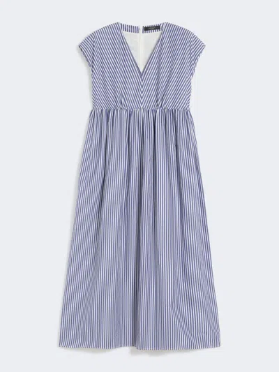 Max Mara Cotton-poplin A-line Dress In Blue