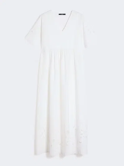 Max Mara Cotton Poplin And Jersey Dress In White
