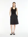 Max Mara Cotton Poplin Bermuda Shorts In Black