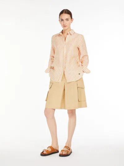 Max Mara Cotton Poplin Bermuda Shorts In Colonial