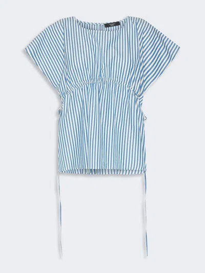 Max Mara Cotton Poplin Blouse In Blue