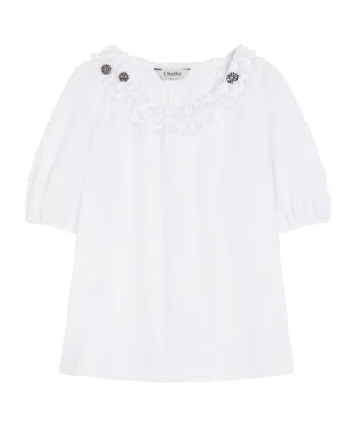 Max Mara Cotton Poplin Blouse In White