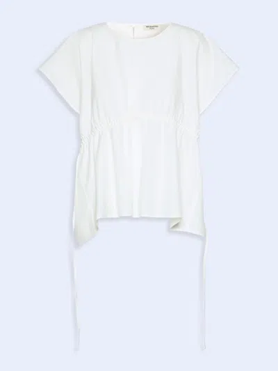 Max Mara Cotton Poplin Blouse In White