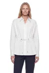 Max Mara Cotton Poplin Drawstring Shirt In White