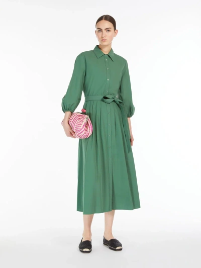 Max Mara Cotton Poplin Dress In Green